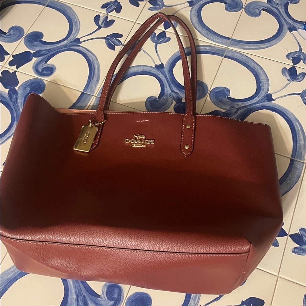 Coach Burgundy Leather Handbag